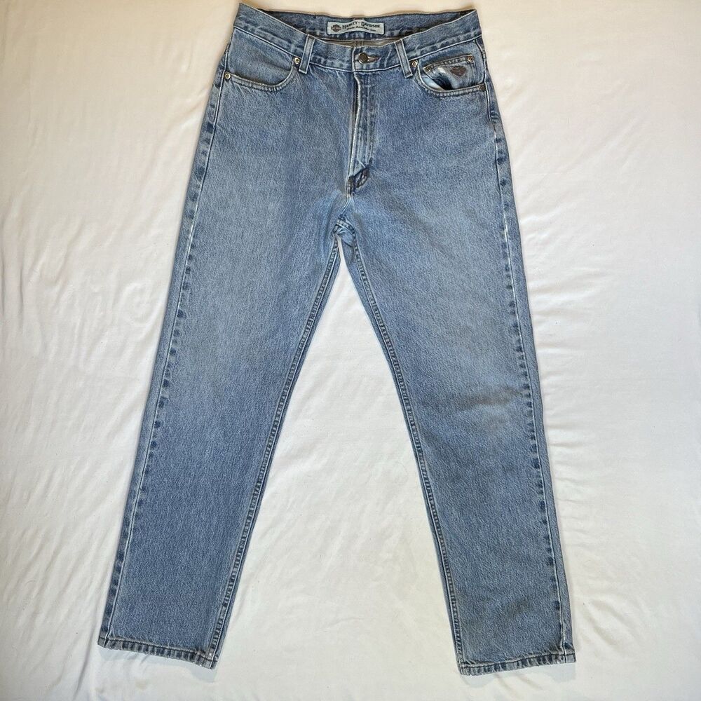 Harley Davidson Jeans Mens 32x31 Blue Denim Straight Biker Motorcycle Riding